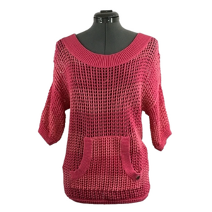 𝅺Armani Exchange Open Weave Crochet Sweater Top Size XS